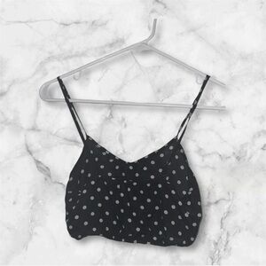 Polka Dot Black Camisole Top with bow tie